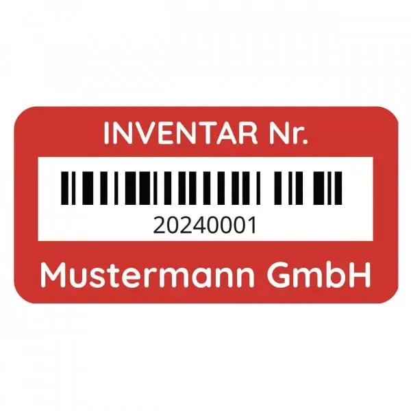 Seriennummern / Inventar Aufkleber 100 Stück 48x24 mm mit