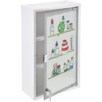 Spetebo XXL Medizinschrank 50 x 30 cm mit Milchglas Tür - bunt - Arzneischrank Erste Hilfe Hausapotheke