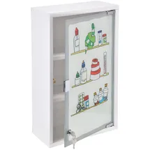 Spetebo XXL Medizinschrank 50 x 30 cm mit Milchglas Tür - bunt - Arzneischrank Erste Hilfe Hausapotheke
