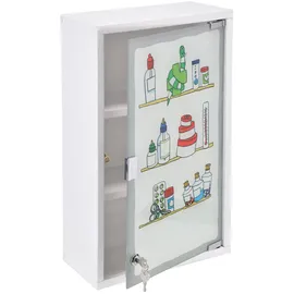 Spetebo XXL Medizinschrank 50 x 30 cm mit Milchglas Tür - bunt - Arzneischrank Erste Hilfe Hausapotheke