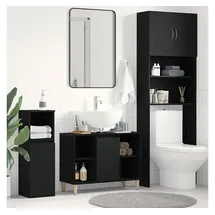 vidaXL Spülbeckenschrank Eiche Schwarz 80x33x60 cm Holzwerkstoff