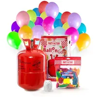 Helium Ballongas für 50 Ballons inkl. Ballons | Heliumflasche 400L Gasfüllung Folienballons Luftballons | Party Hochzeit (1 x Ballongas 50)