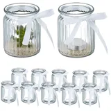 Relaxdays Windlicht 12er Set Glas Transparent