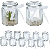 Relaxdays Windlicht 12er Set Glas Transparent