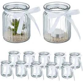 Relaxdays Windlicht 12er Set Glas Transparent