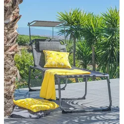 Sonnenliege Bono Anthrazit aus Webstoff/Metall