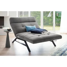 KAWOLA Relaxliege AMERIVA Polyester 120 x 110 x 158 cm Grau mit Kissen und Kopfteil