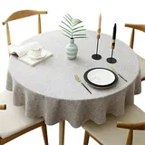 Schwere Runde Tischtuch, Dekorative Einfarbige Tischdecke, Baumwolle Leinen Tischdecke für Küche Esszimmer Haus Tischdekoration, Tan, Rund - 140 cm