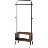 [en.casa] Garderobenständer Averøy 180x74x42cm Schwarz/Walnuss
