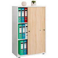 VCM my office Schiebetürenschrank XL Lona, 919107 sonoma-eiche, weiß