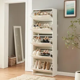 [en.casa] Sykkylven 60 x 169 x 24 cm 5 Klappen weiß