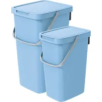 Vidaathome.de Q-SYSTEMA Abfalleimer-Set 12 Liter + 25 Liter –