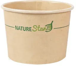 NATURESTAR Eisbecher FROZEN, 140 ml, Kompostierbarer und recycelbarer Einwegbecher aus Kraftpapier, 1 Packung = 50 Stück