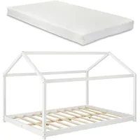 [en.casa] Hausbett Cerro 140 x 200 cm Kiefer weiß