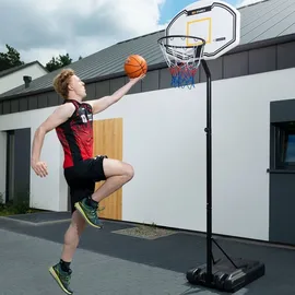 Gymrex Basketballkorb Schwarz 190 - 260 cm