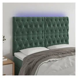 vidaXL LED Kopfteil Dunkelgrün 160x7x118/128 cm Samt