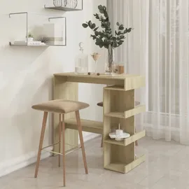 vidaXL Bartisch mit Regal 100 x 50 x 101,5 cm Braun