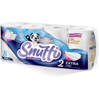Snuffi Toilettenpapier Comfort, 2-lagig, Hochweißes Klopapier aus Zellstoff-Tissue, 250 Blatt pro Rolle, 1 Packung = 8 Rollen