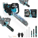 Akku Kettensäge kompatibel mit Makita 18V, 3 IN1 1000W 6 Zoll 8 Zoll 12 Zoll 30 cm Elektro-Kettensäge, Kettensägen mit Sicherheitsschloss Automatischer Öler akkusäge Handkettensäge (Ohne akku)