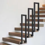 Handlauf Treppe, TreppengeläNder Innen für Treppen, GeläNder Treppe EingangsgeläNder U-FöRmiger GeläNder Treppe Handlauf Treppenhandlauf Bausatz Handlauf Schwarz (Stil 3, 35cm)