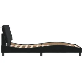 vidaXL Bettgestell mit LED ohne Matratze Schwarz 100x200 cm Samt