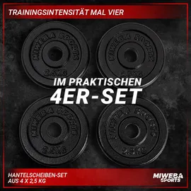 MIWEBA Hantelscheiben Set 4x 2,5 kg Gusseisen schwarz