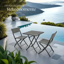 Tectake Trevi Set 3-tlg. grau klappbar