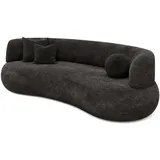 Livora Sofa 2-Sitzer Chenille 253x100x77 dunkelgrau LUNA
