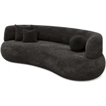 Livora Sofa 2-Sitzer Chenille 253x100x77 dunkelgrau LUNA