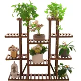 WISFOR Blumenregal Holz, EXTRA GROß Blumentreppe 11 Ebenen, Pflanzentreppe Blumenständer, 115×25×116cm