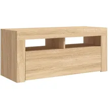 vidaXL TV-Schrank mit LED-Leuchten 90x35x40 cm Braun Holz