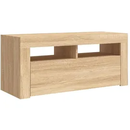 vidaXL TV-Schrank mit LED-Leuchten 90x35x40 cm Braun Holz