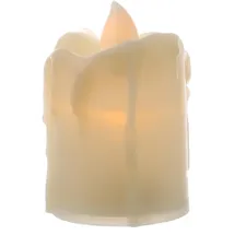 MARELIDA LED Mini Kerze gelb flackernd für Laterne H: 6cm inkl. Batterien beige