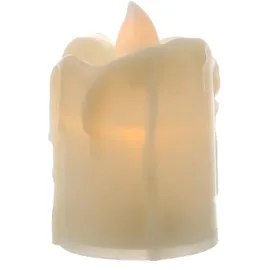 MARELIDA LED Mini Kerze gelb flackernd für Laterne H: 6cm inkl. Batterien beige