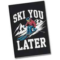 Speecheese Magnet Skifahrer in Aktion Ski You Later Souvenir