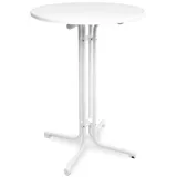 Beautissu Stehtisch Ø 80 cm höhenverstellbar klappbar Weiß