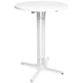 Beautissu Stehtisch Ø 80 cm höhenverstellbar klappbar Weiß