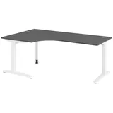 bümö Eckschreibtisch Serie-XB Graphit / Weiß