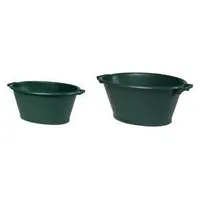 Eda Plastiques davbqov70 70 Liter, Kunststoff, grün ovaler Kübel, aus recyceltem Kunststoff, mit 2 Griffen, (70 l)