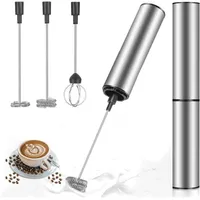 Elektrischer Milchaufschäumer, per usb wiederaufladbarer Milchaufschäumer und Mini-Schneebesen mit Doppel-Schneebesenkopf, Edelstahlmixer für