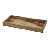Spetebo Mango Dekoschale eckig - klein / 34 x 12 cm - Holz Kerzentablett mit Rand - Holzschale Tischdeko Kerzenschale Holztablett Kerzenteller Deko Tablett