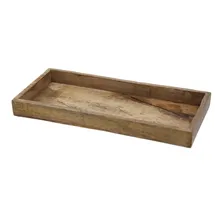Spetebo Mango Dekoschale eckig - klein / 34 x 12 cm - Holz Kerzentablett mit Rand - Holzschale Tischdeko Kerzenschale Holztablett Kerzenteller Deko Tablett