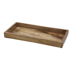 Spetebo Mango Dekoschale eckig - klein / 34 x 12 cm - Holz Kerzentablett mit Rand - Holzschale Tischdeko Kerzenschale Holztablett Kerzenteller Deko Tablett