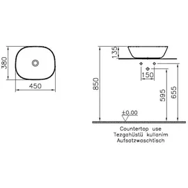 Vitra Plural Aufsatzwaschtisch 45 x 38 x 13,5 cm 7810B483-0016
