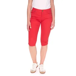 ARIZONA Damen Capri-Hose High-Waist Hose 3/4 Denim Pants Baumwoll-Hose 99331807 Rot - 36
