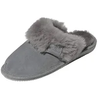 Hollert Damen Lammfell Hausschuhe Malibu GRAU Pantoffeln Wohlgefühl - warm, atmungsaktiv 100% Merino Schaffell Echtleder Schuhgröße EUR 39 - 39 EU