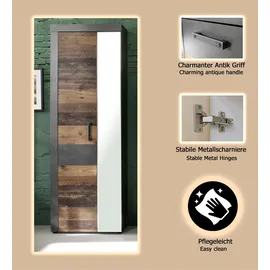 Home Affaire Ilana Garderobenschrank 65 x 34 x 192 cm grau