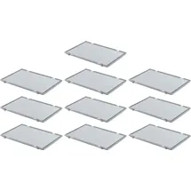 Proregal 10x Scharnierdeckel für Eurobehälter | HxBxT 2,7x30x40cm