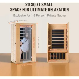 Vevor Ferninfrarot-Holzsauna für 1 bis 2 Personen
