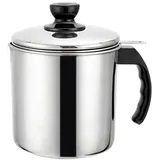 Bestomz 1,2 l Ölfilter für die Küche, Edelstahl, Fettsieb, Filter, Ölrückstände, zur Aufbewahrung von Öl, Küchenfett mit feinem Sieb und Deckel